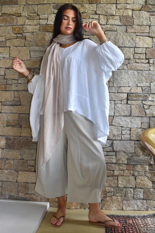 Suri Cushion Cotton Artist Smock White 